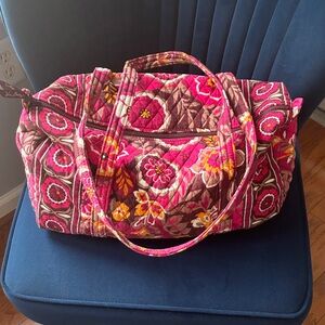 Vera Bradley Pink and Brown Floral Travel Bag